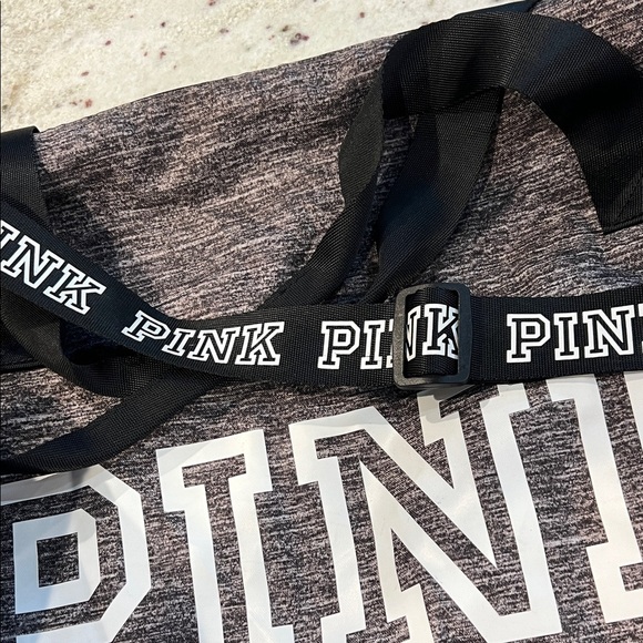 PINK Victoria's Secret Heathered Black Duffel Bag - Picture 2 of 4